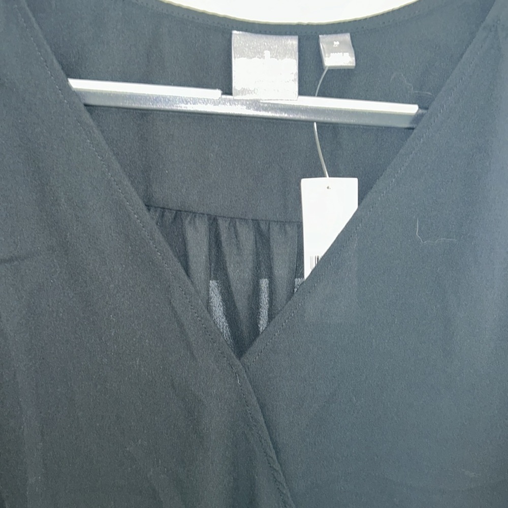 NY&Co: Lovely, Black, Crossover Blouse: size M - Picture 2 of 7